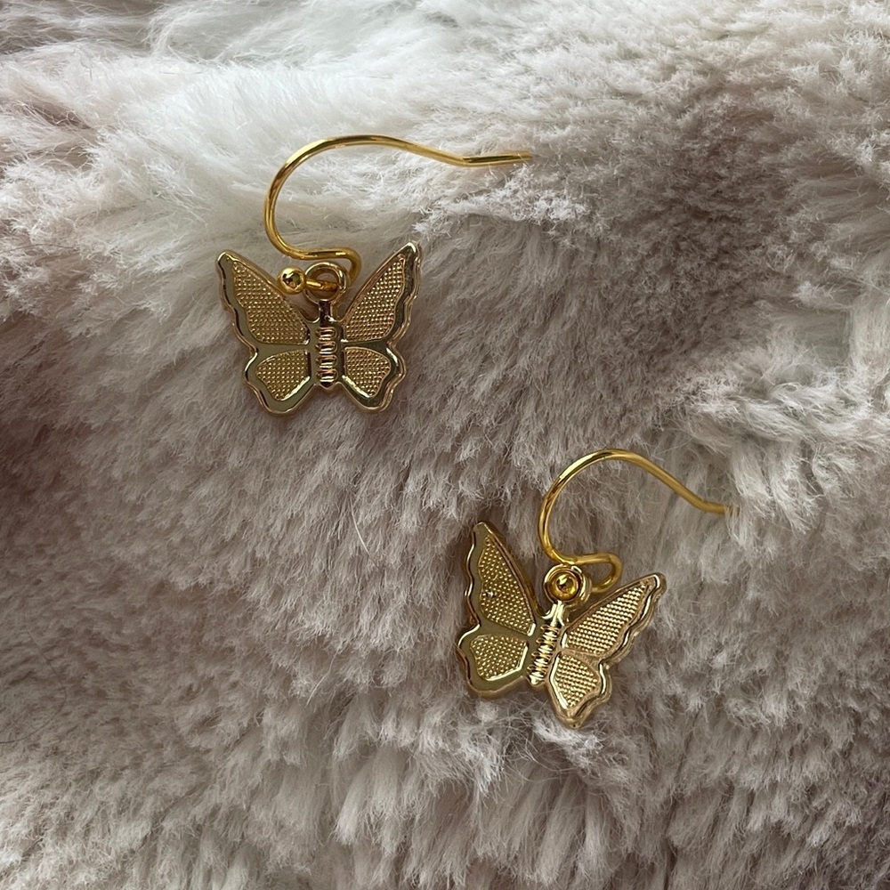 Gold-tone Butterfly Earrings